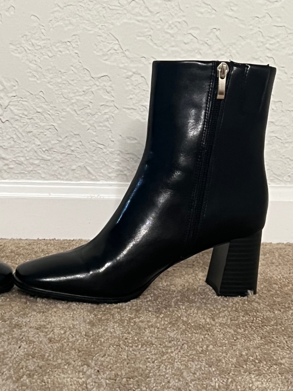 Nordstrom Black Leather Booties, Size 7.5 (NEW)